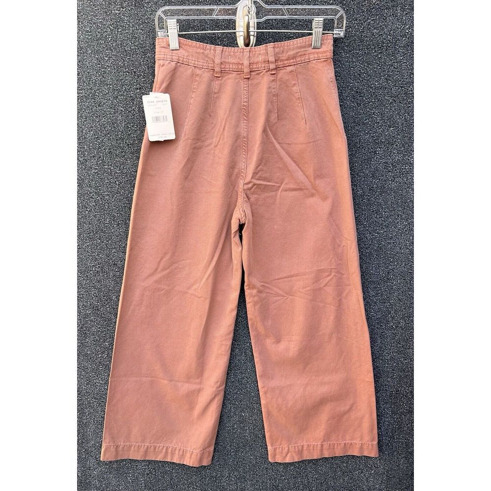 Free People The Patti Cropped Wide‎ Leg Pants Rose Pink 27